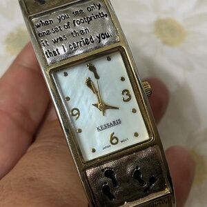 Kessaris Footprints in the sand bangle bracelet watch